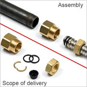 LEIFELD - Adaptor pentru conectare de la țeava de inox flexibilă la țeava zincată DN32, DN40, DN50