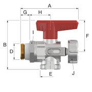Flamco Simplex - Robinet KFE-KH E SV cu supapă de siguranță, cu filet exterior 1/2" și racord 3/4"