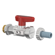 Flamco Simplex - Robinet KFE-KH lung D SV cu supapă de siguranță, cu filet exterior 1/2" și racord 3/4"