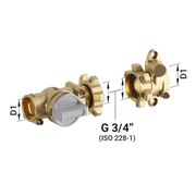 TECO K-BLOC Kit robinet DN 15 F13 motorizabil, racord adaptor pentru contor volumetric cu supapă unisens
