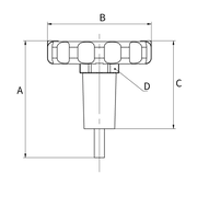 Flamco Simplex - Mâner termometru lung TG-R pentru robineți sferici Simplex DN 20–50
