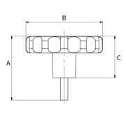 Flamco Simplex - Mâner termometru TG-R pentru robineți sferici Simplex roșu/albastru DN 20–50