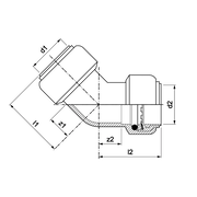 VSH Tectite - Cot 45° 2 x push DN15–DN25