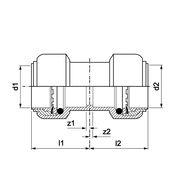 VSH Tectite - Mufă dreaptă 2 x push DN10–DN25