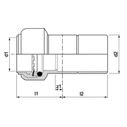 VSH Tectite - Racord de reducție push x push DN10–DN28