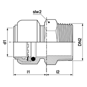 VSH Tectite - Racord drept cromat push x filet exterior conic DN10–DN15