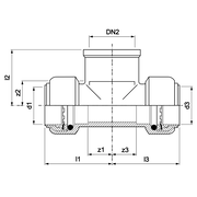 VSH Tectite - Teu de trecere push x filet interior x push DN15
