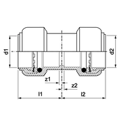VSH Tectite 316 – Mufă dreaptă 2 x push (DN12–DN50)