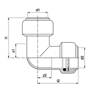 VSH Tectite Air - Cot 90° 2 x push DN15–DN25