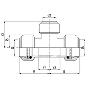 VSH Tectite Air - Teu redus 3 x push (DN15–DN25)