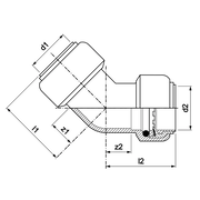 VSH Tectite - Cot 45° 2 x push DN32 (Ø35 mm)