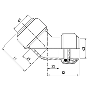 VSH Tectite - Cot 45° 2 x push – inox (DN12 – DN50)
