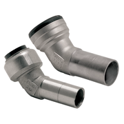 VSH Tectite - Cot 45° push x capăt drept – inox (DN12 – DN40)