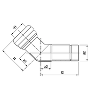 VSH Tectite - Cot 45° push x capăt țeavă DN32 (Ø35 mm)
