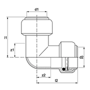 VSH Tectite - Cot 90° cu 2 capete push (DN12–DN50)