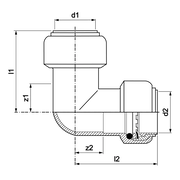VSH Tectite - Cot 90° cu 2 capete push (DN32–DN50)