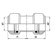 VSH Tectite - Mufă de alunecare 2 x push – bronz demontabil (DN32–DN50)