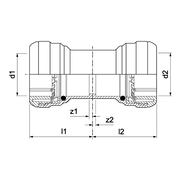 VSH Tectite - Mufă dreaptă demontabilă 2 x push – bronz (DN32 – DN50)