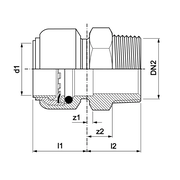 VSH Tectite - Niplu drept push x filet exterior (DN32–DN50)