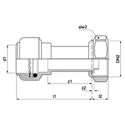 VSH Tectite - Racord drept cu piuliță push x filet interior – cupru/alamă (12xG3/8" – 22xG3/4")