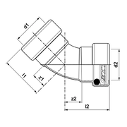 VSH Tectite Sprint - Cot 45° cu 2 capete push (DN15 – DN25)