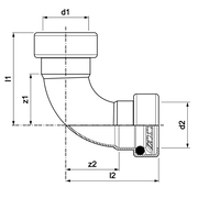 VSH Tectite Sprint - Cot 90° cu 2 capete push (DN10 – DN25)