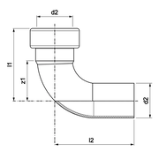 VSH Tectite Sprint - Cot 90° push x capăt țeavă (DN10 – DN20)