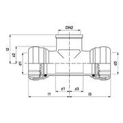 VSH Tectite - Teu de ramificație push x filet interior x push (DN12 – DN40)