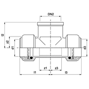 VSH Tectite - Teu de ramificație push x filet interior x push (DN12 – DN40)