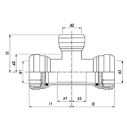 VSH Tectite - Teu redus 3 x push – inox