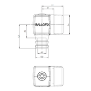 Broen Ballofix – Robinet cu bilă unghiular de golire radiator, R ½″ × G ⅛″, DN10R