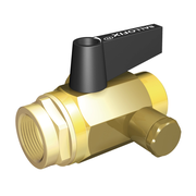 Broen - Robinet cu bilă cu debit maxim, cu mâner și scurgere (2 x filet interior)