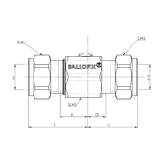 Broen - Robinet mini cu bilă 2 x compresiune – cromat (DN8–DN25)