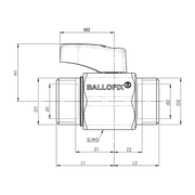Broen - Robinet mini cu bilă cu mâner 2 x filet exterior – cromat