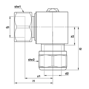 Broen - Robinet unghiular cu bilă, fără mâner (racord compresie x piuliță olandeză)