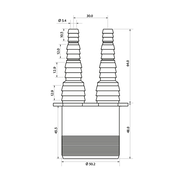 HAAS - Conector dublu furtun drept, Ø 8,3–20,5 mm, DN 50