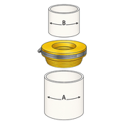 HAAS - Conector universal din cauciuc cu flanșă OHA, DN50–63 / DN125