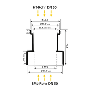HAAS - Racord HT/SML DN 50/50 pentru țevi PP și fontă