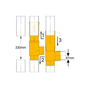HAAS - Set ramificație T glisantă DN 110/110 cu 2 mufe lungi