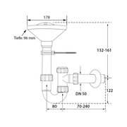 HAAS - Sifon pâlnie cu închidere prin bilă și orificiu de curățare, DN 40/50/56, din polipropilenă (PP)