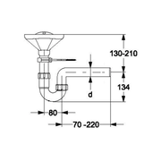 HAAS - Sifon pâlnie „Greta” 1½", DN 50, din polipropilenă reciclată, cu garnituri și consolă de perete