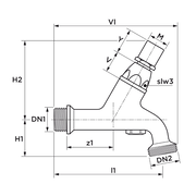 VSH - Robinet cu aerator NEN DA, fără cheie, G1/2"xG3/4", PN10, alamă cromată