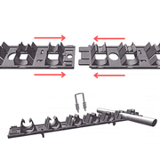 WINKLER TECHNIK – Șină pentru țeava de încălzire în pardoseală Ø16–20 mm cu bandă adezivă CFS1620K (1 m)