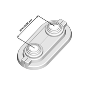 WINKLER TECHNIK – Rozetă dublă ajustabilă pentru două țevi, cu decupaj inelar și distanță 50 mm (50 buc)