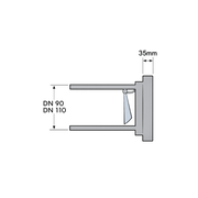 HAAS - Clapetă anti-retur / opritor corpuri străine pentru racord WC, sudabil, DN 90