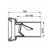 HAAS - Clapetă anti-retur / opritor corpuri străine pentru racord WC, sudabil, DN 110