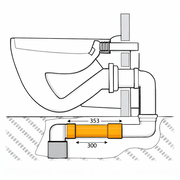 HAAS - Prelungitor drept pentru cot decalat și racord de WC compact VARIO, 300 mm