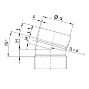 BECK - Cot de ventilație la 15° din PPs DN200