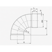 BECK - Cot de ventilație la 90° din PPs DN200