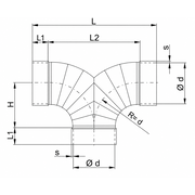 BECK - Ramificație Y egală de ventilație la 90° din PPs DN200